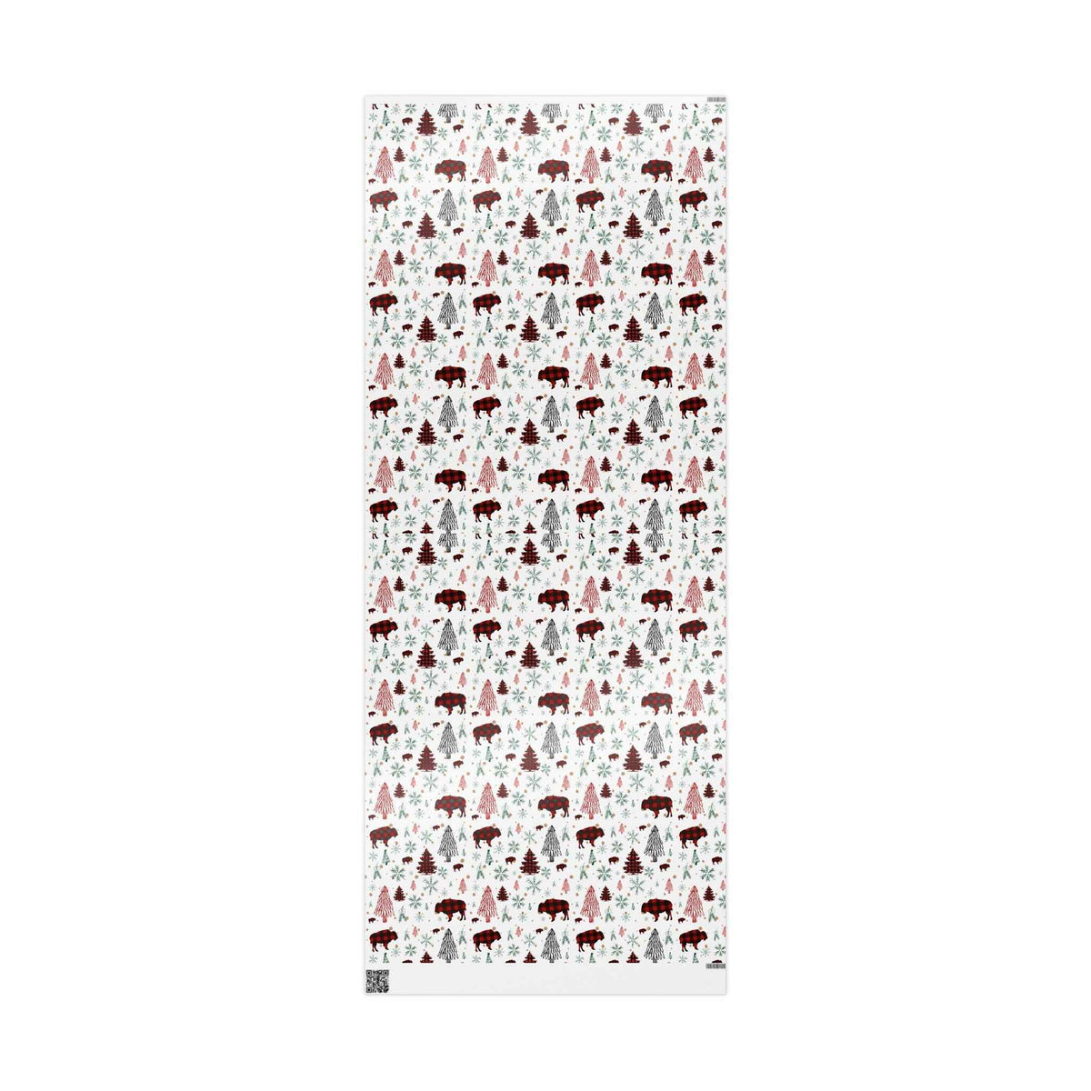 Christmas Buffalo Plaid Wrapping Papers, Snowflakes, Rustic Holiday Gift Wrap - Matte or Glossy Finish, 3 Roll Sizes, Xmas Trees, Red Black,