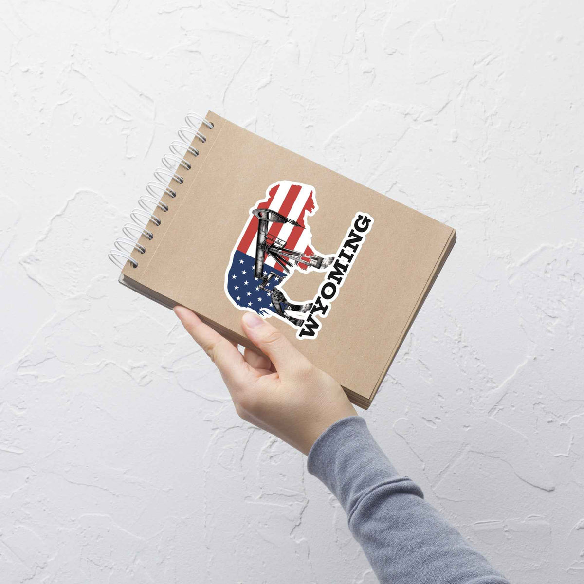 Wyoming Buffalo Vinyl Sticker – Oilfield Pumpjack American Flag Decal