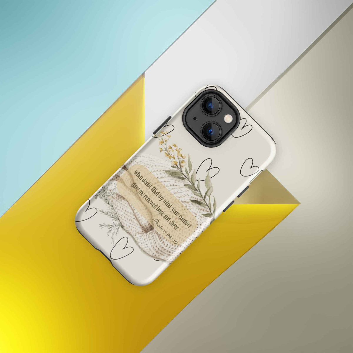 Bible Scripture Psalms 94:19 iPhone Case – Christian Scripture Design Tough Case for iPhone®