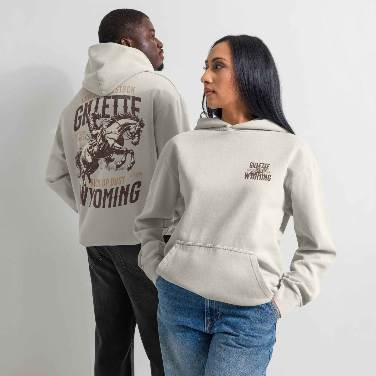Gillette Wyoming Cowboy Hoodie – Lincoln Livestock Heavyweight Pullover