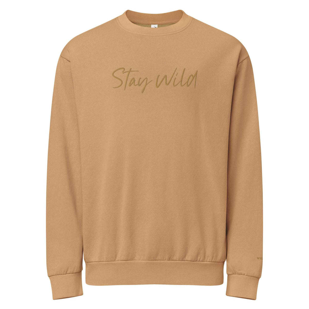 Tan Crewneck Sweatshirt: Embrace Comfort and Style with Stay Wild Embroidery