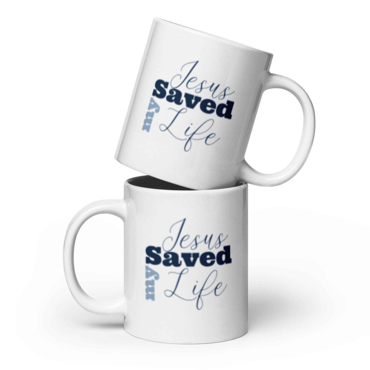 Jesus Saved My Life Titus 3:5 Glossy White Coffee Mug – Christian Bible Verse Gift ⭐