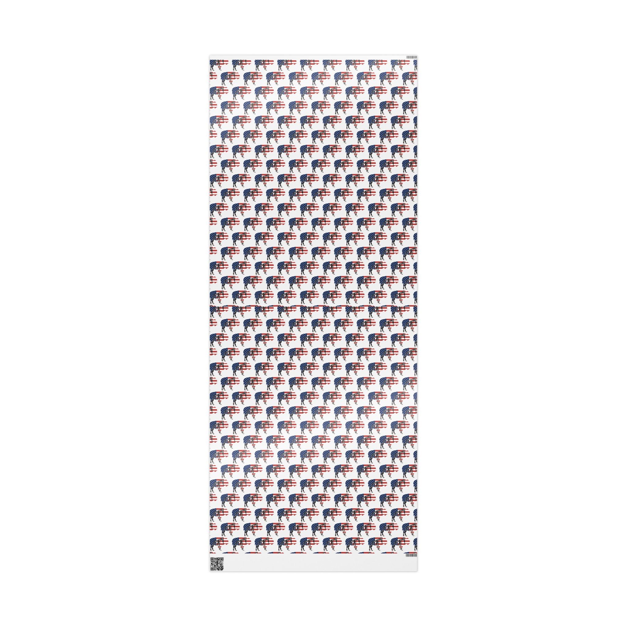 Unique Wrapping Papers - Wyoming Buffalo, Black Gold, Blue Collar, Oilfield, American Flag & Pumpjack Design,Roughneck, Wyoming