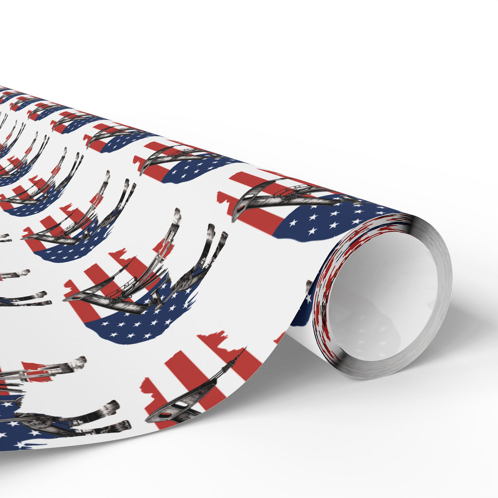 Unique Wrapping Papers - Wyoming Buffalo, Black Gold, Blue Collar, Oilfield, American Flag & Pumpjack Design,Roughneck, Wyoming