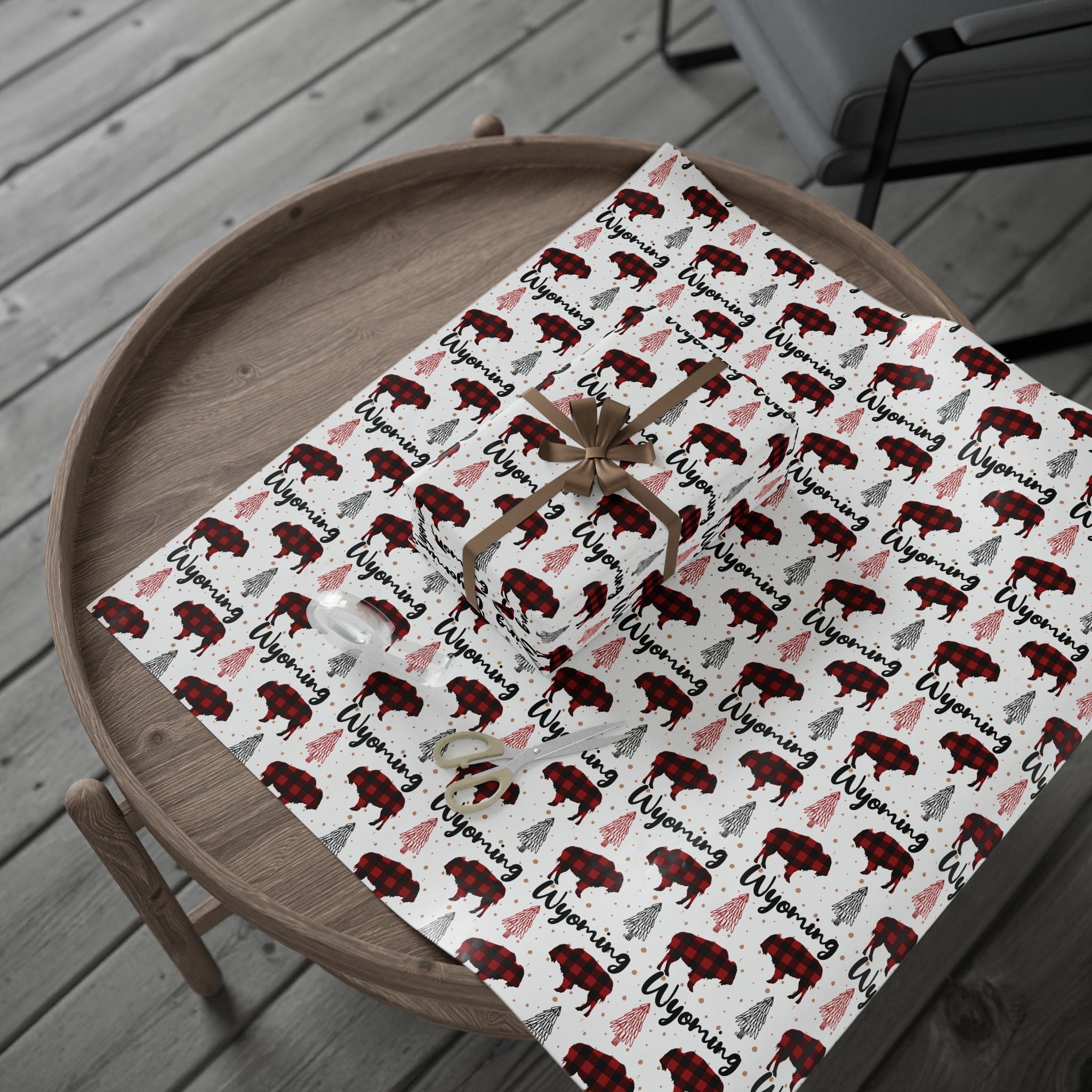 Wrapping Papers, Christmas Gift Wrap, Buffalo Plaid Wyoming Buffalo, Black Red Kraft Paper Brown, Holiday Wrapping, Gift Packaging