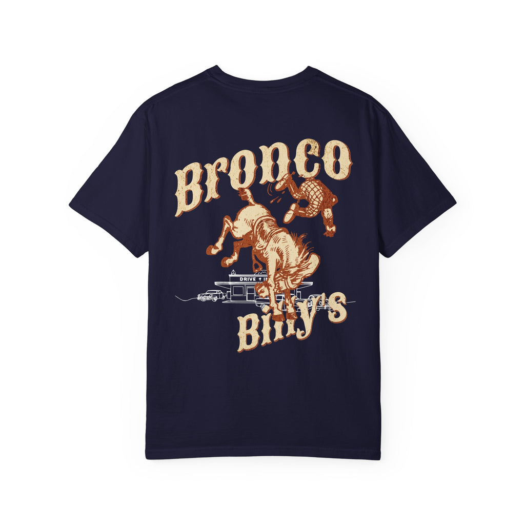 Bronco Billy's Gillette Wyoming Western Graphic T-Shirt — Historic Drive-In Diner Tribute