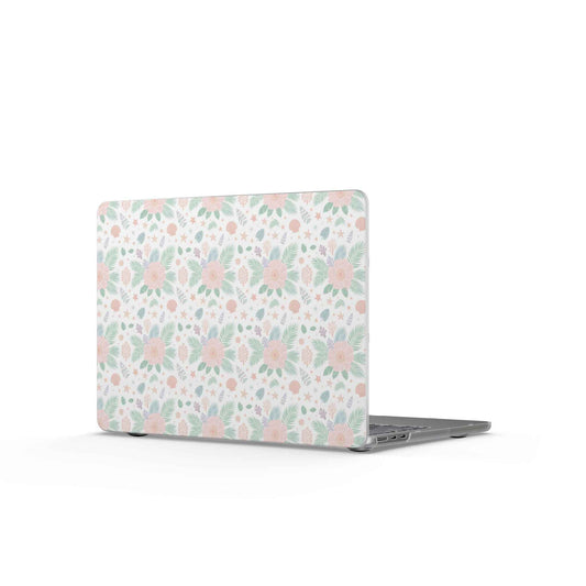Seashell Beach Palm Pattern MacBook Case | Pastel Shells & Palms