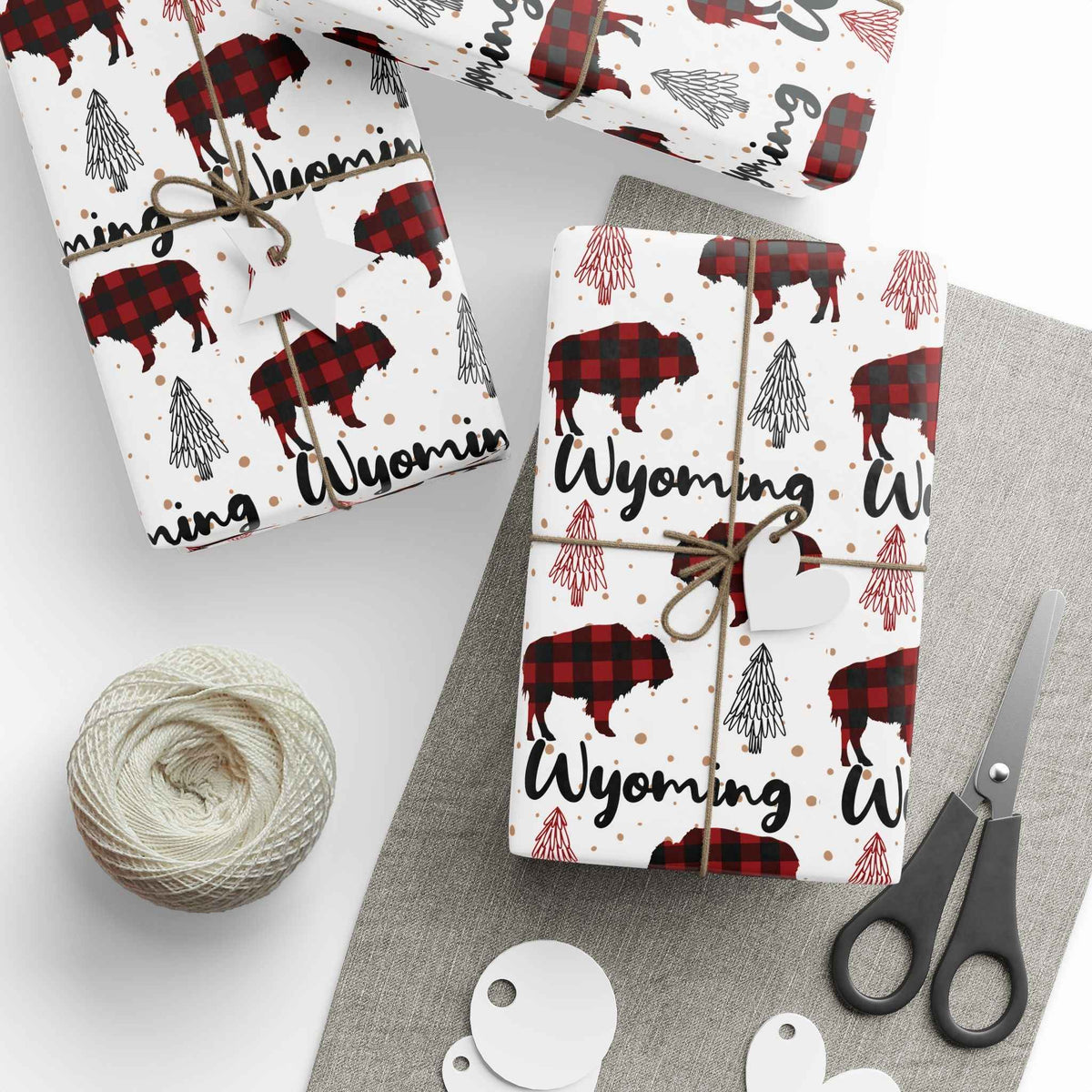 Wrapping Papers, Christmas Gift Wrap, Buffalo Plaid Wyoming Buffalo, Black Red Kraft Paper Brown, Holiday Wrapping, Gift Packaging