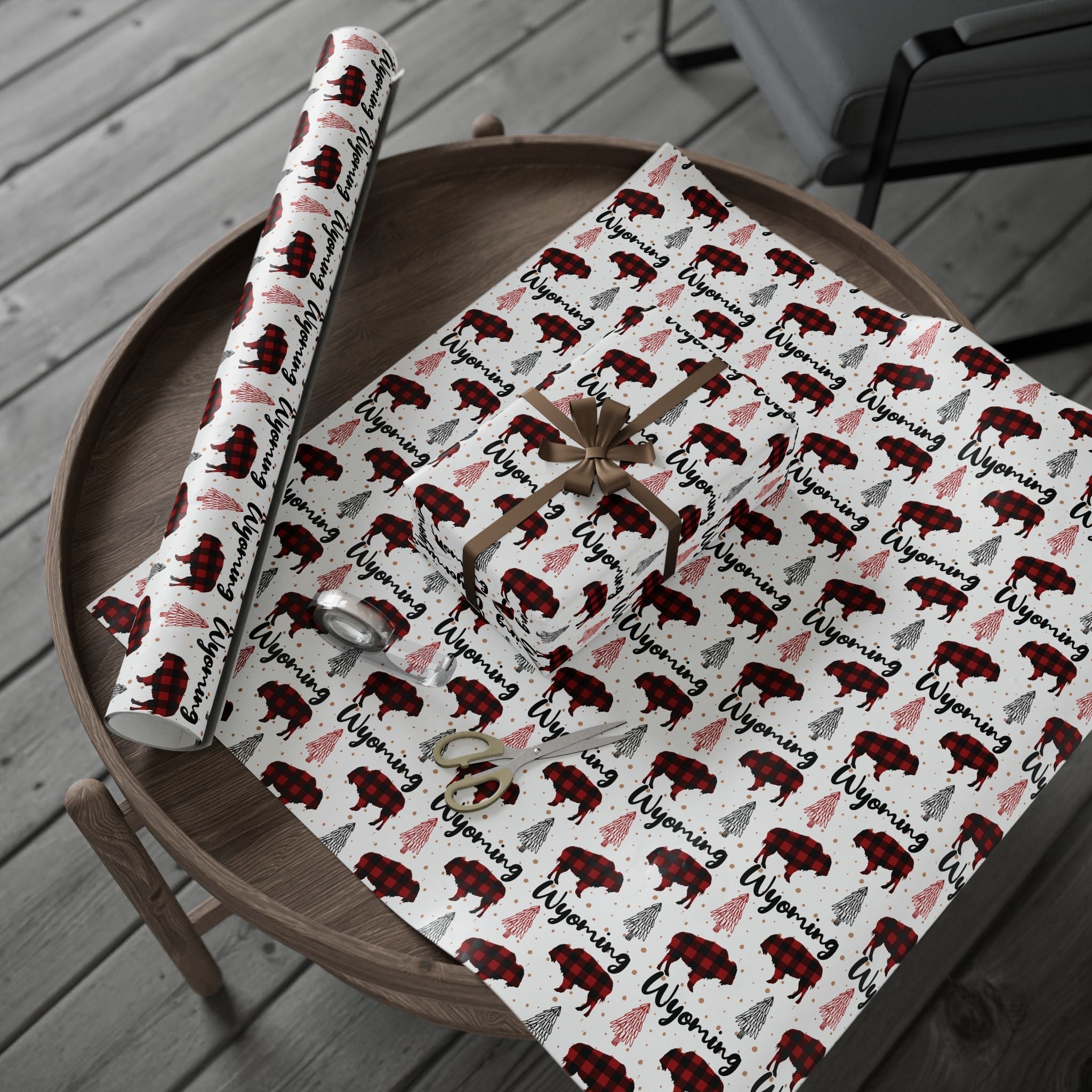 Wrapping Papers, Christmas Gift Wrap, Buffalo Plaid Wyoming Buffalo, Black Red Kraft Paper Brown, Holiday Wrapping, Gift Packaging