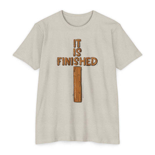 It Is Finished Cross T-Shirt — Christian Faith Scripture Tee