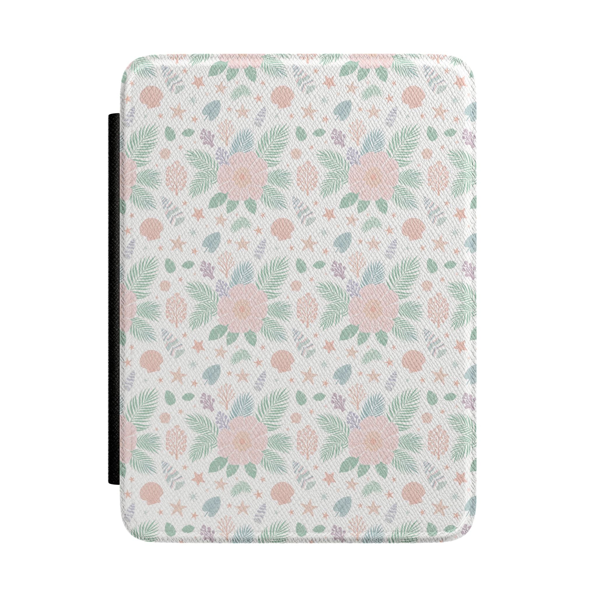 Pastel Beach Shell Palm Kindle Case — Seashell & Palm Tree Design