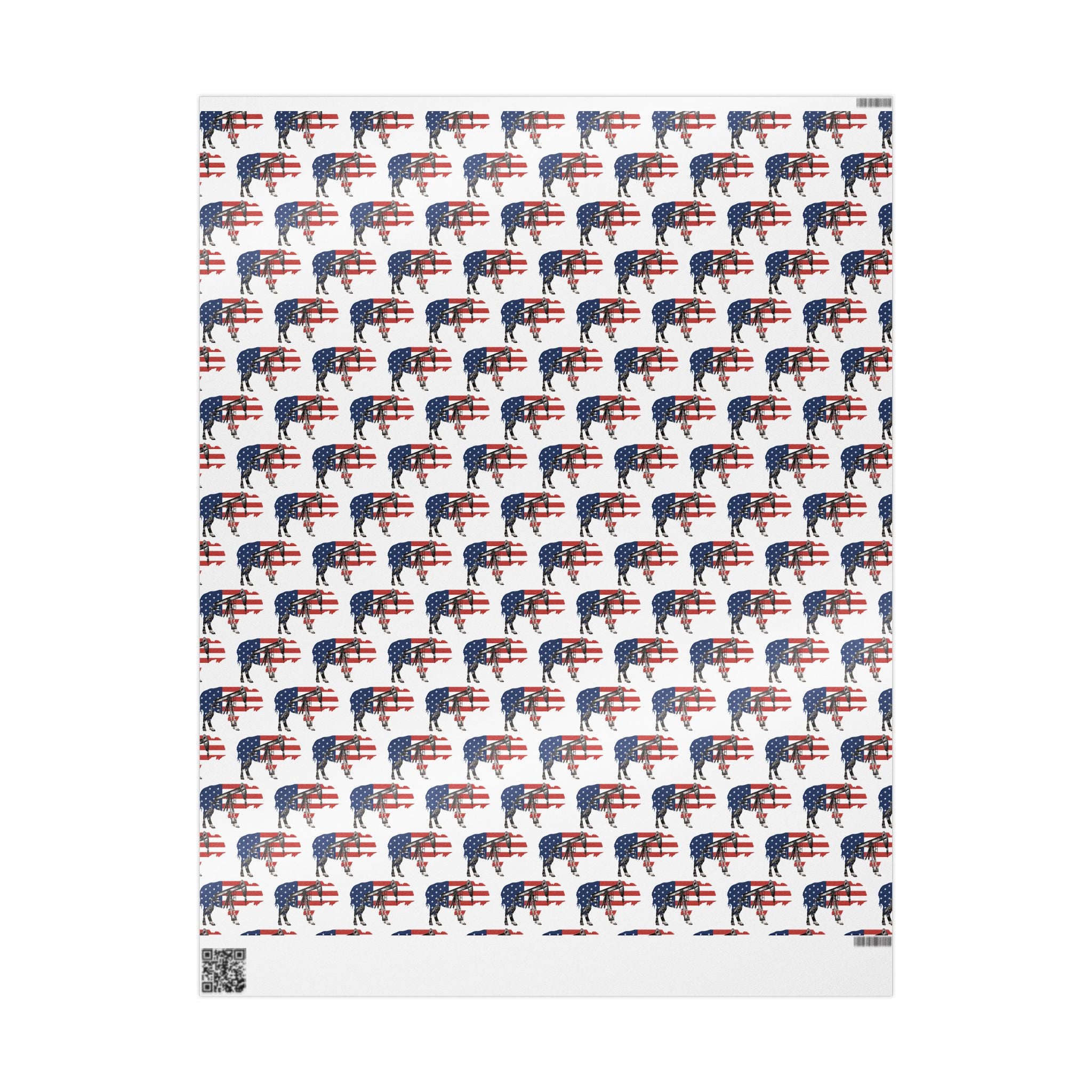 Unique Wrapping Papers - Wyoming Buffalo, Black Gold, Blue Collar, Oilfield, American Flag & Pumpjack Design,Roughneck, Wyoming