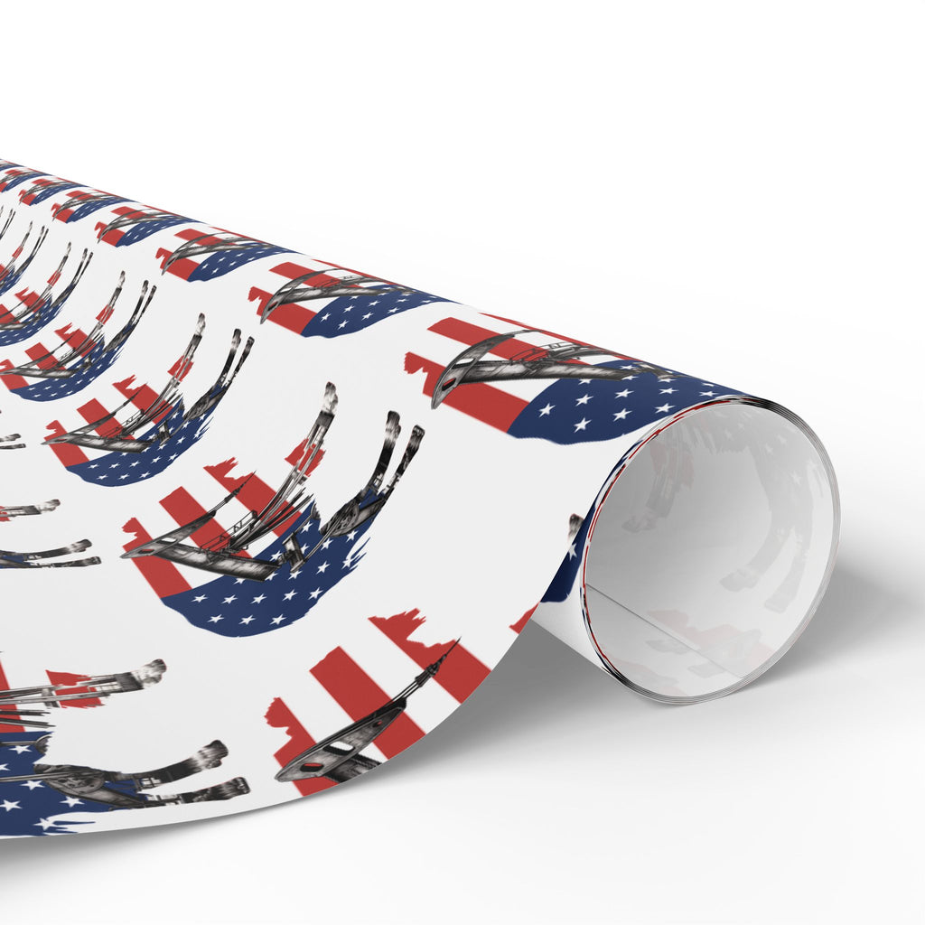 Unique Wrapping Papers - Wyoming Buffalo, Black Gold, Blue Collar, Oilfield, American Flag & Pumpjack Design,Roughneck, Wyoming