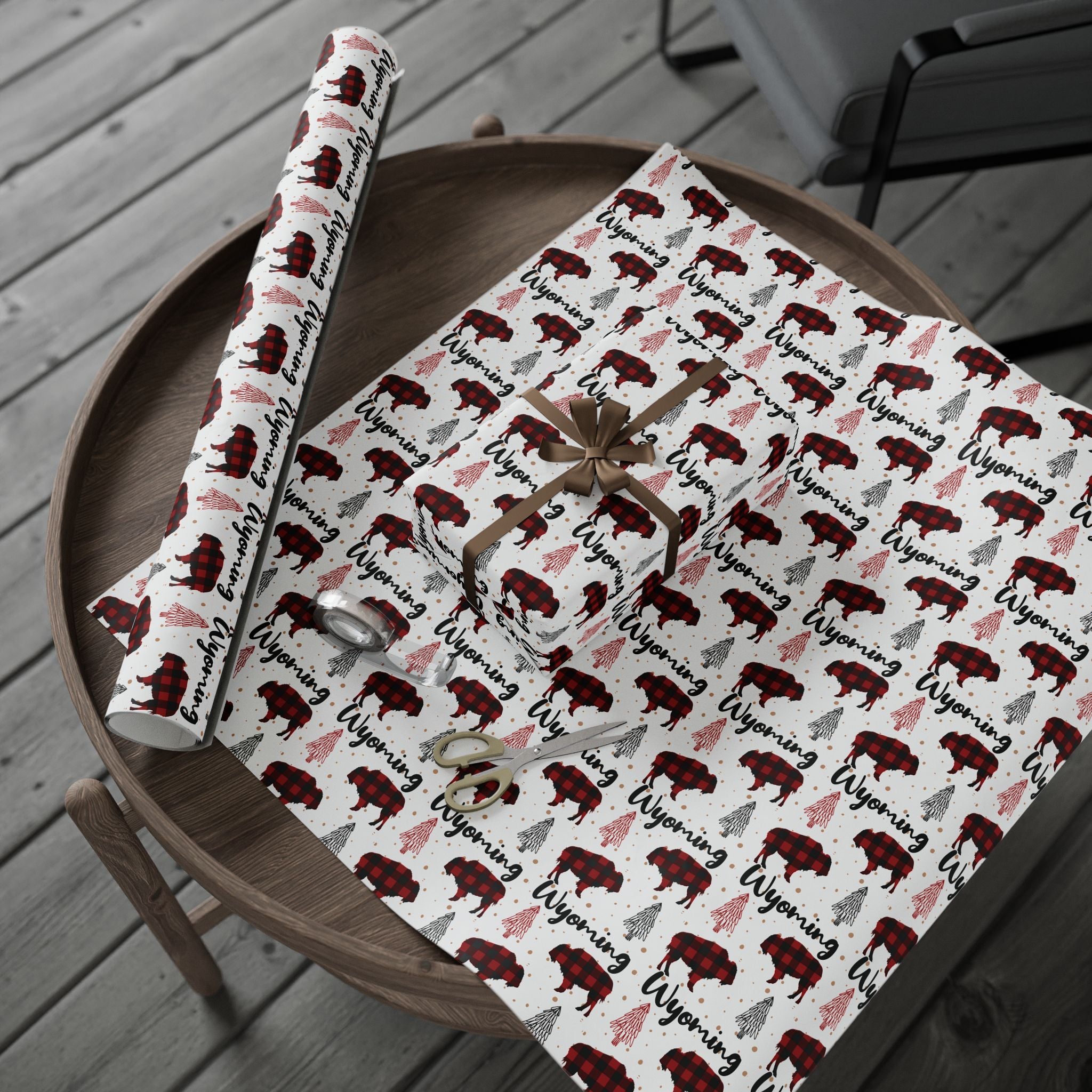 Wrapping Papers, Christmas Gift Wrap, Buffalo Plaid Wyoming Buffalo, Black Red Kraft Paper Brown, Holiday Wrapping, Gift Packaging