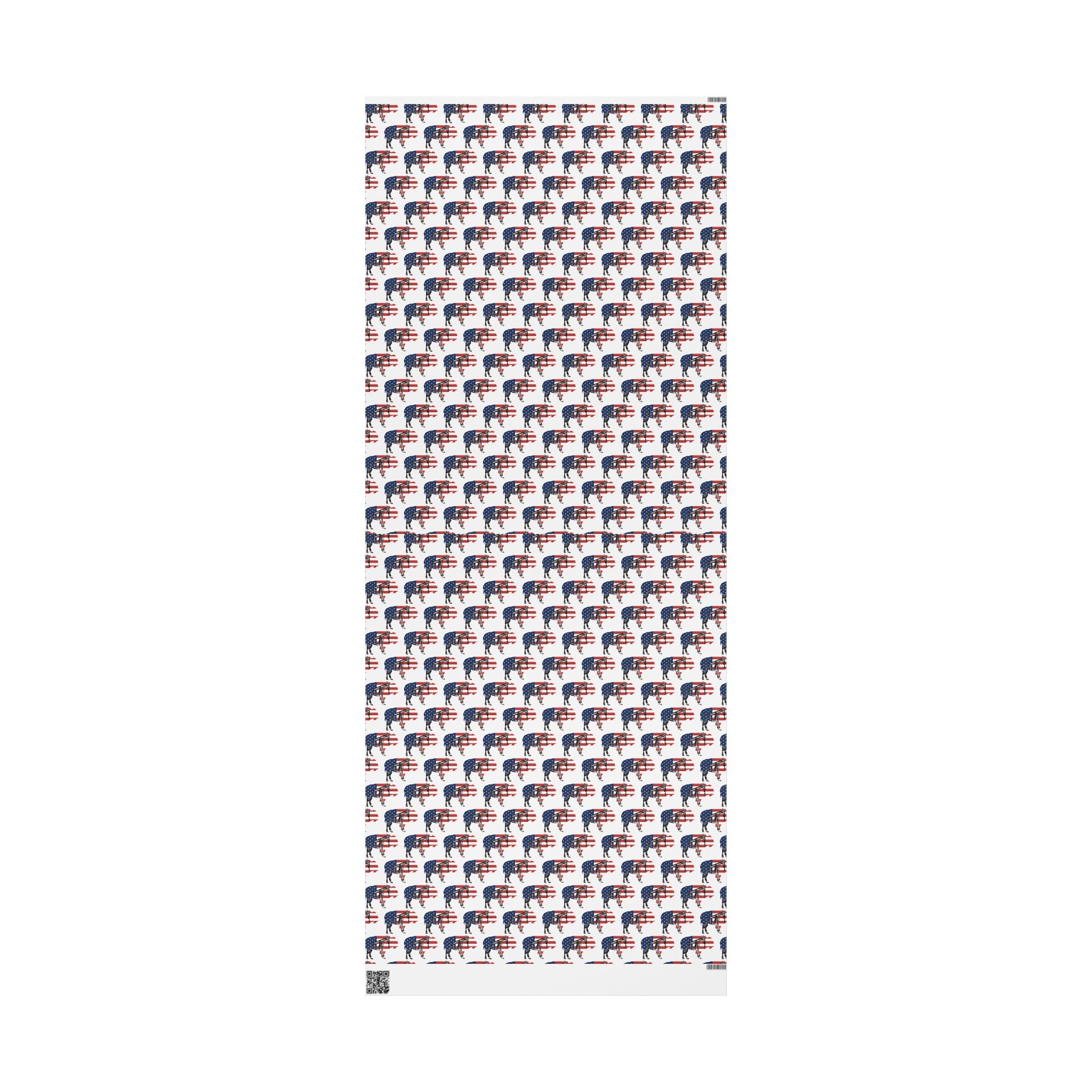 Unique Wrapping Papers - Wyoming Buffalo, Black Gold, Blue Collar, Oilfield, American Flag & Pumpjack Design,Roughneck, Wyoming