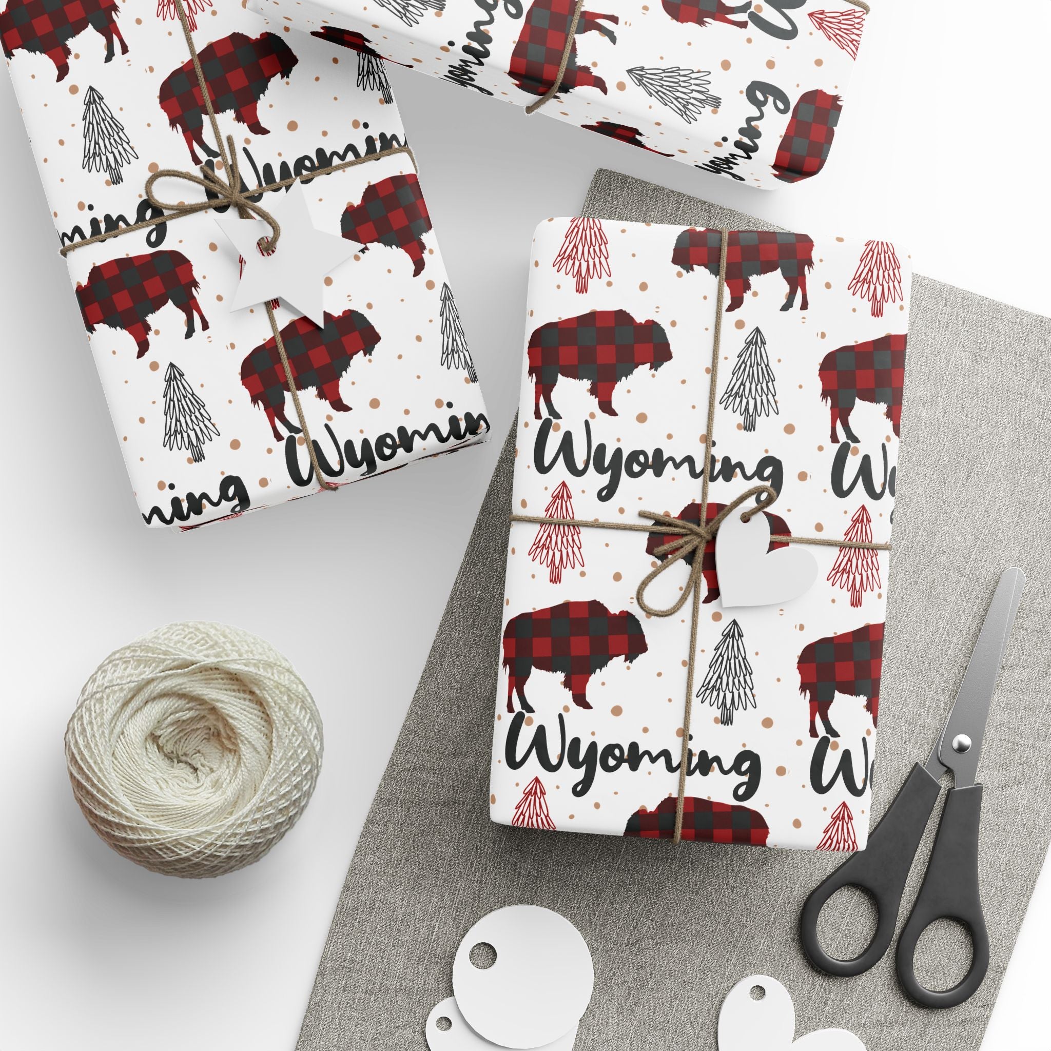 Wrapping Papers, Christmas Gift Wrap, Buffalo Plaid Wyoming Buffalo, Black Red Kraft Paper Brown, Holiday Wrapping, Gift Packaging