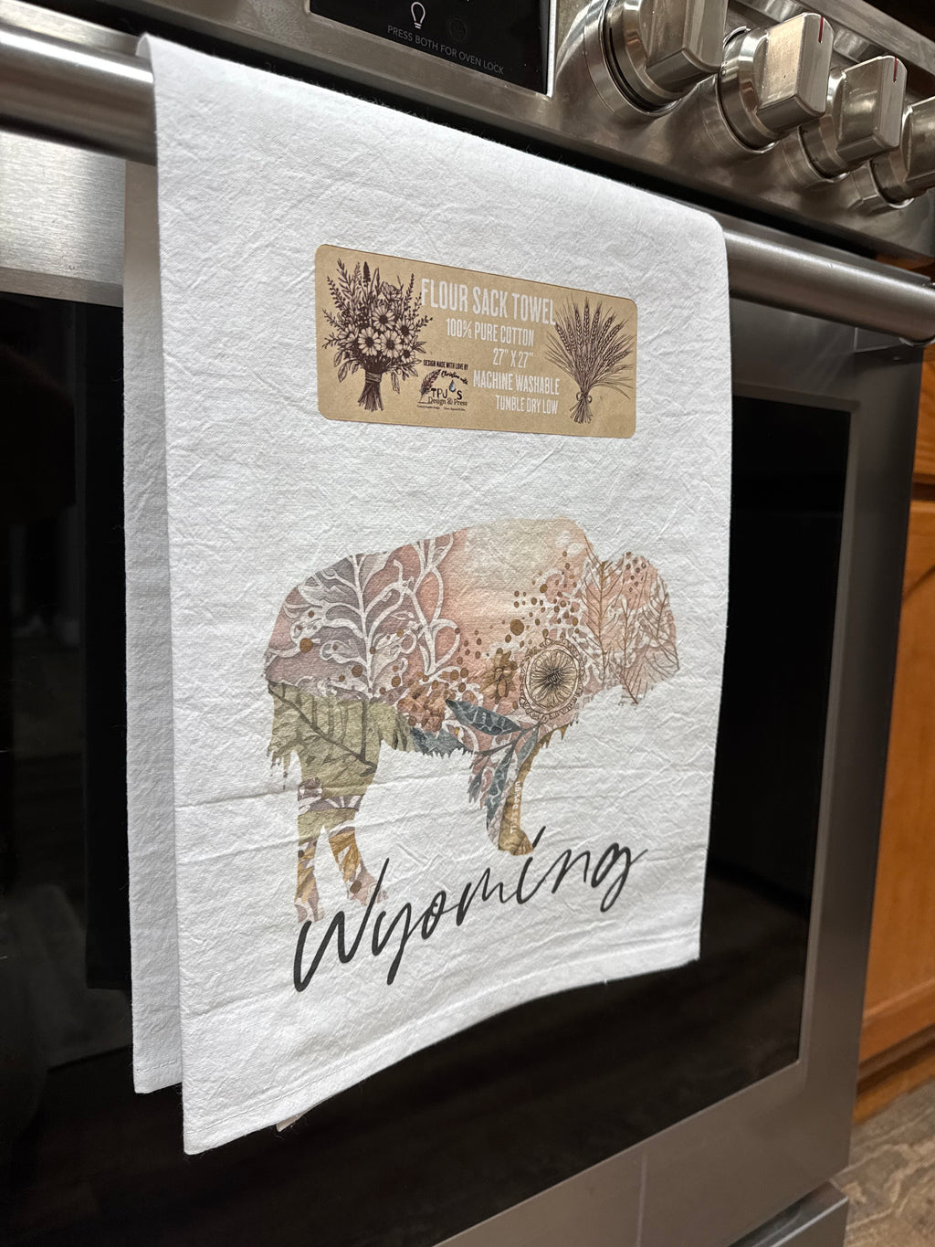 Boho Wyoming Buffalo Kitchen Cotton Flour Sack Towel