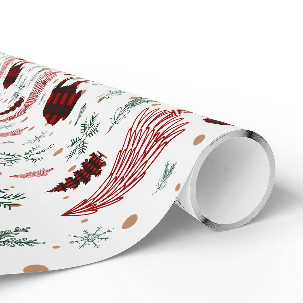 Christmas Buffalo Plaid Wrapping Papers, Snowflakes, Rustic Holiday Gift Wrap - Matte or Glossy Finish, 3 Roll Sizes, Xmas Trees, Red Black,