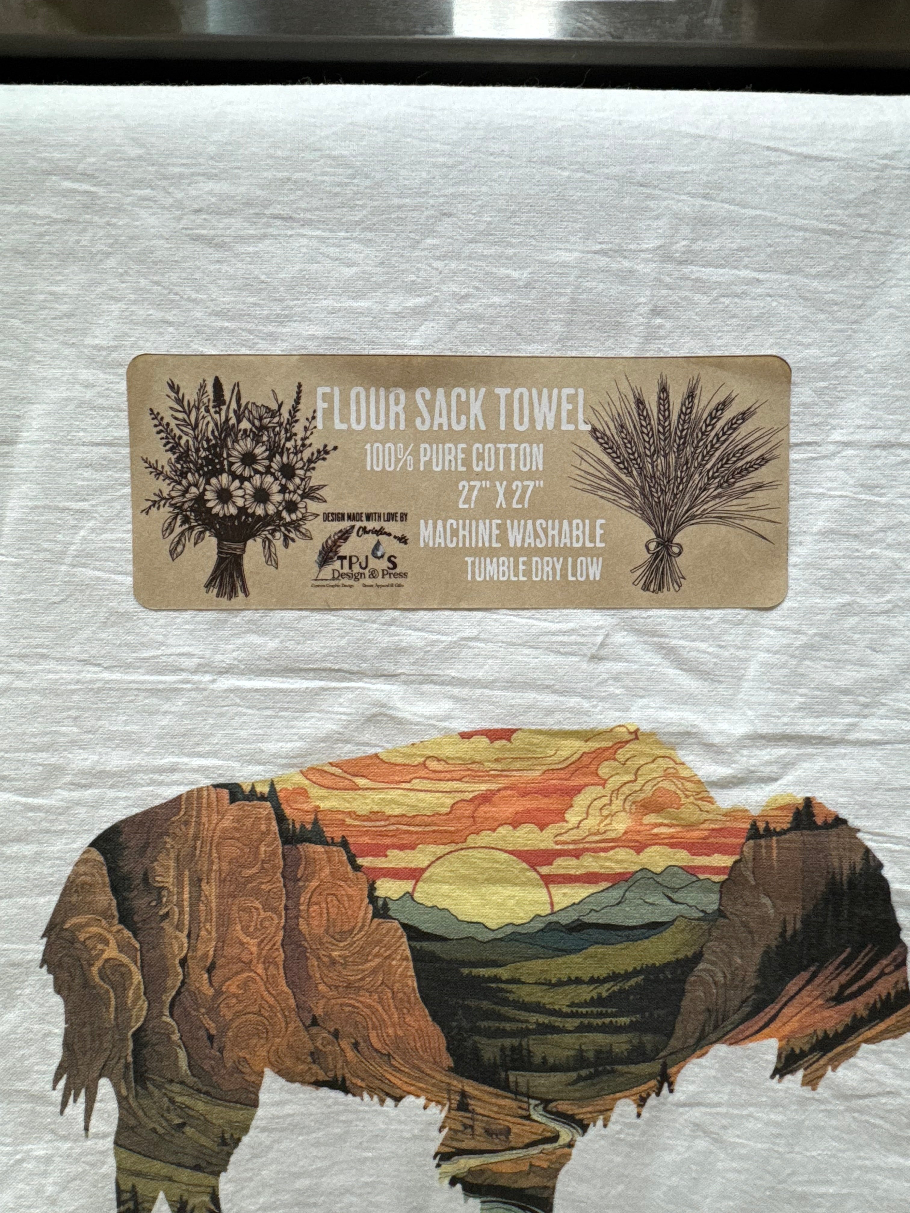 Canyon Buffalo Flour Sack Kitchen Towel
