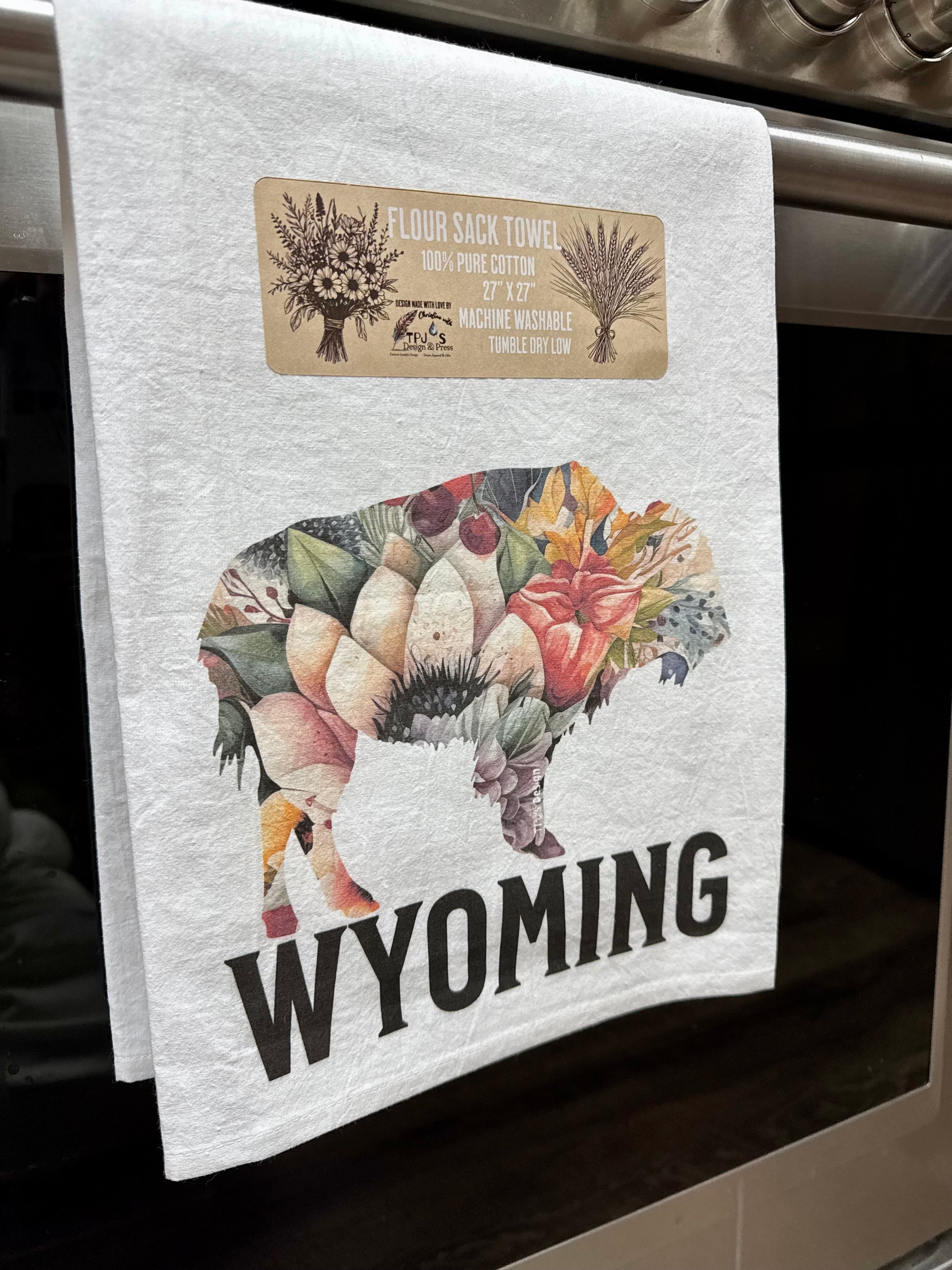 Bouquet Buffalo Kitchen Cotton Flour Sack Towel