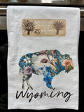 Floral Buffalo OG Wyoming Buffalo Cotton Flour Sack Towel