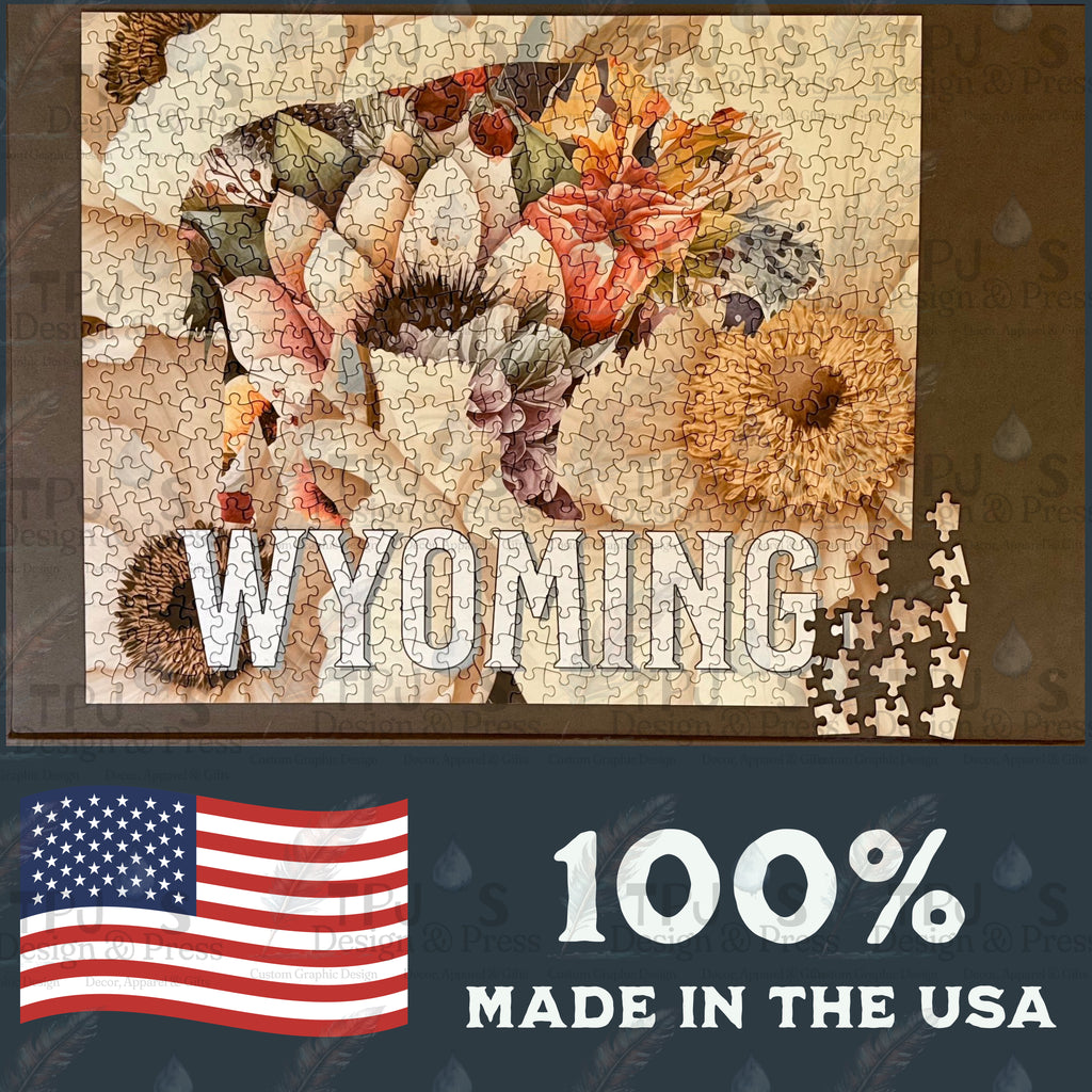 Wyoming Bouquet Buffalo Jigsaw Puzzle, 500 Piece Difficult Adult Puzzle