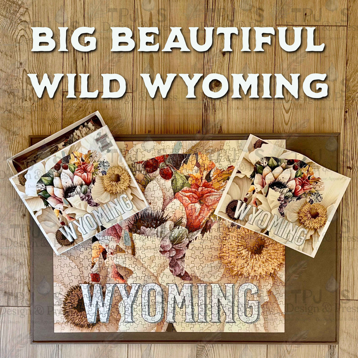 Wyoming Bouquet Buffalo Jigsaw Puzzle, 500 Piece Difficult Adult Puzzle