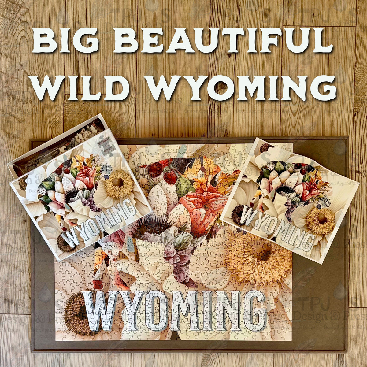 Wyoming Bouquet Buffalo Jigsaw Puzzle, 500 Piece Difficult Adult Puzzle