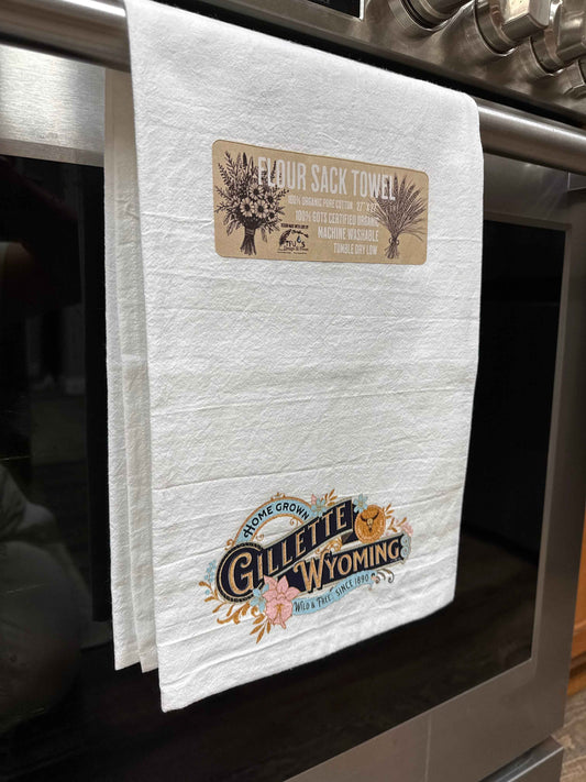 Gillette Wyoming Homegrown Organic Cotton Flour Sack Towel