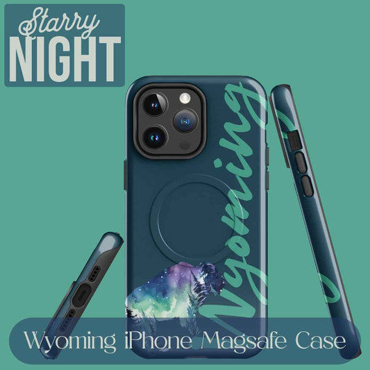 Wyoming Buffalo iPhone Case – Starry Night Western MagSafe Cover