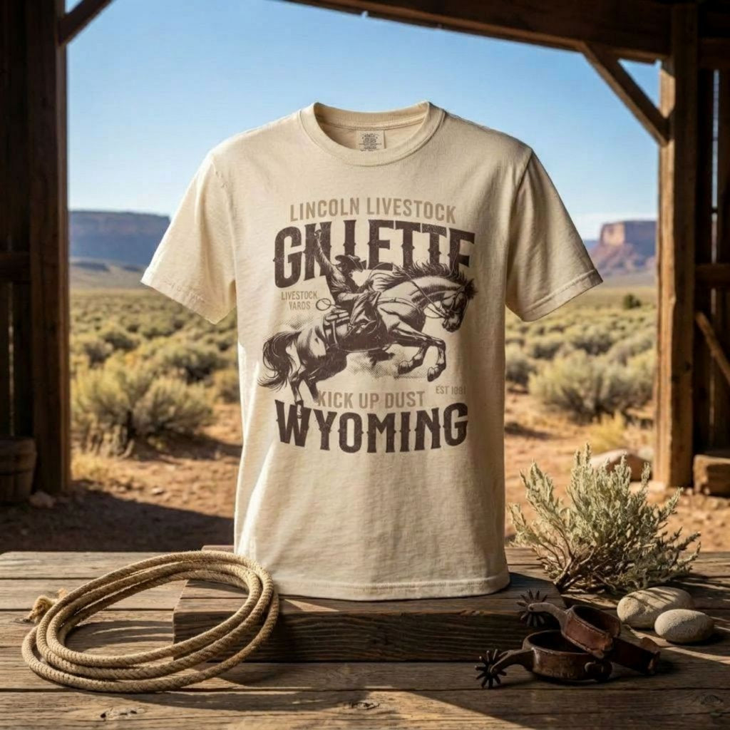 Lincoln Livestock Tshirt, Gillette Wyoming Historical Shirt, Western Graphic Tee
