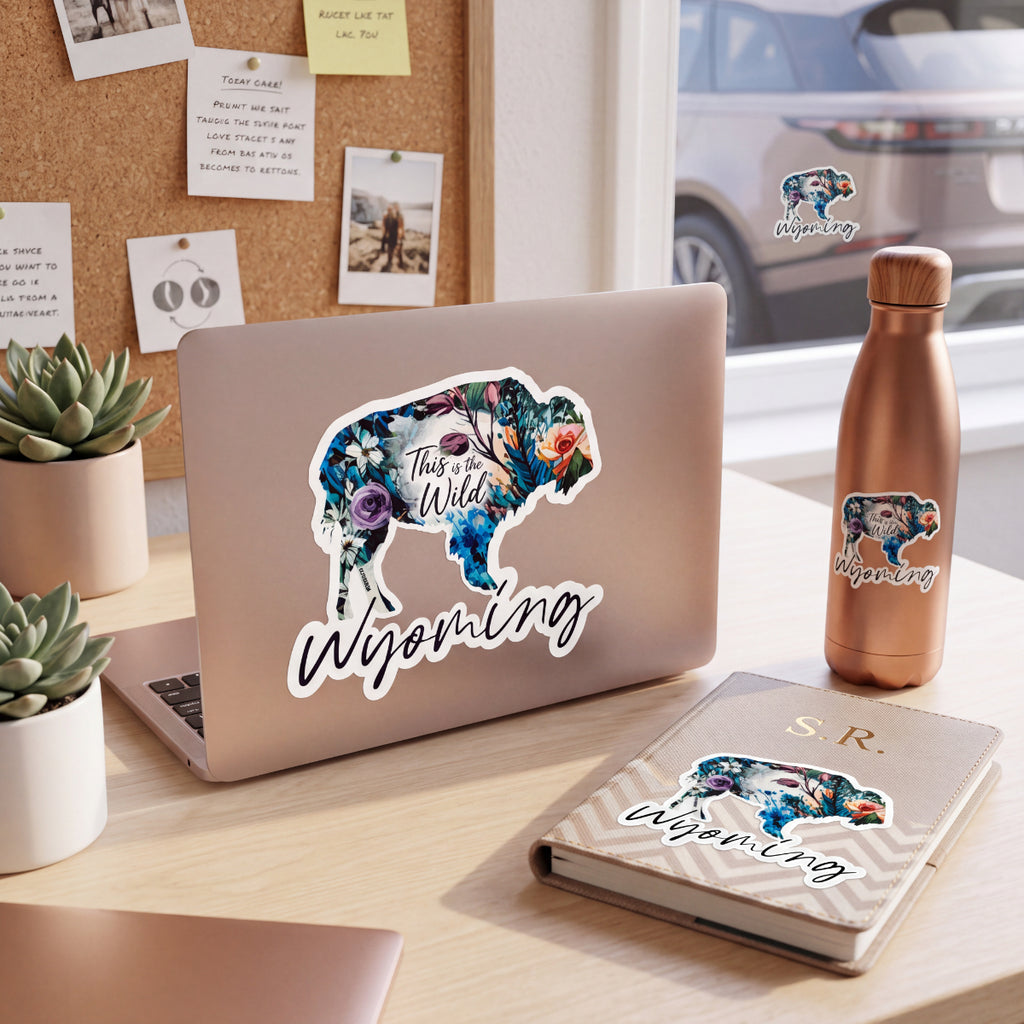 OG Floral Wyoming Buffalo Vinyl Sticker