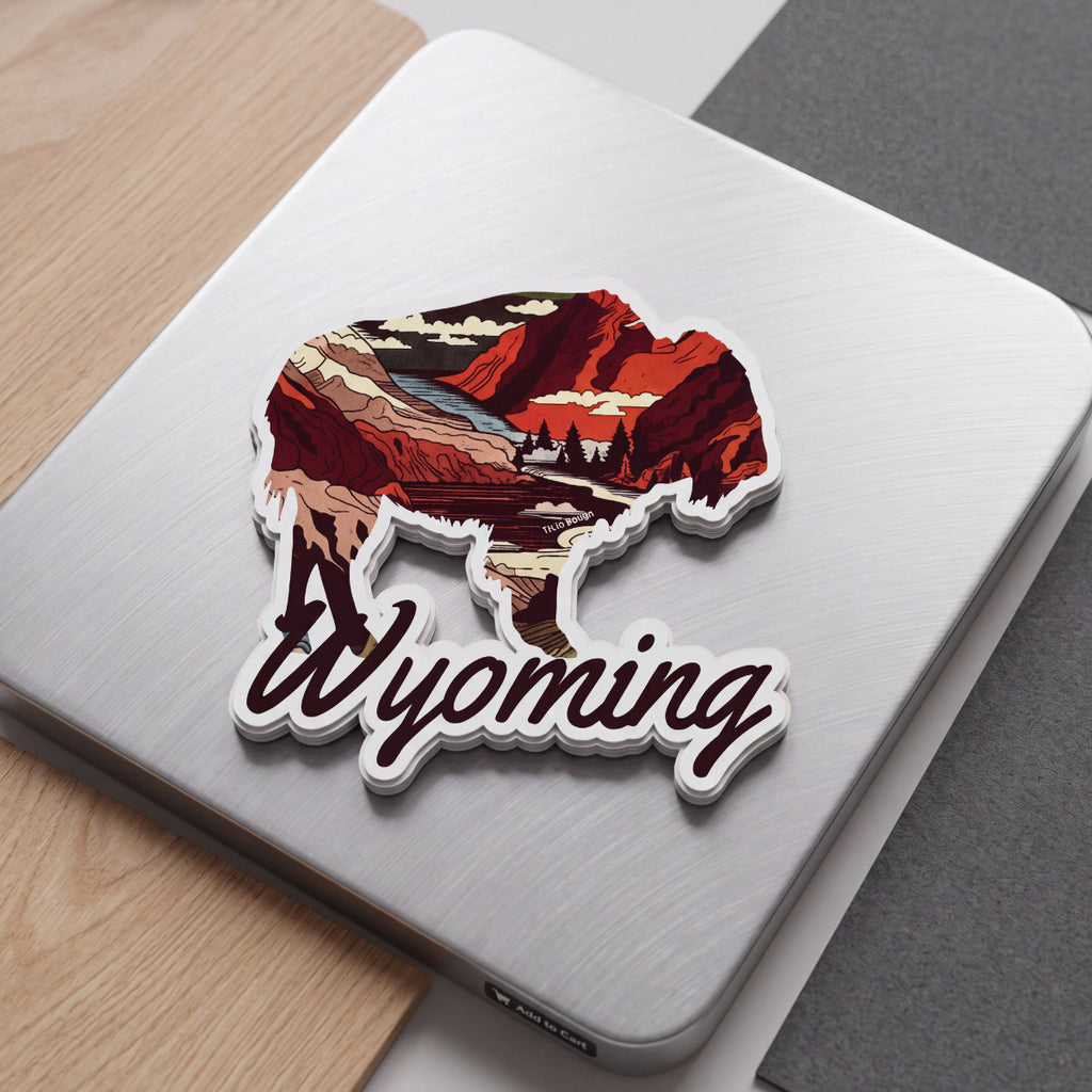 Red Canyon Wyoming Buffalo 3.5" Vinyl Sticker
