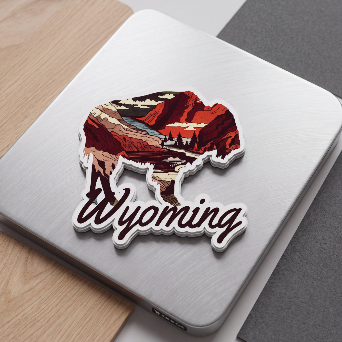 Red Canyon Wyoming Buffalo 3.5" Vinyl Sticker