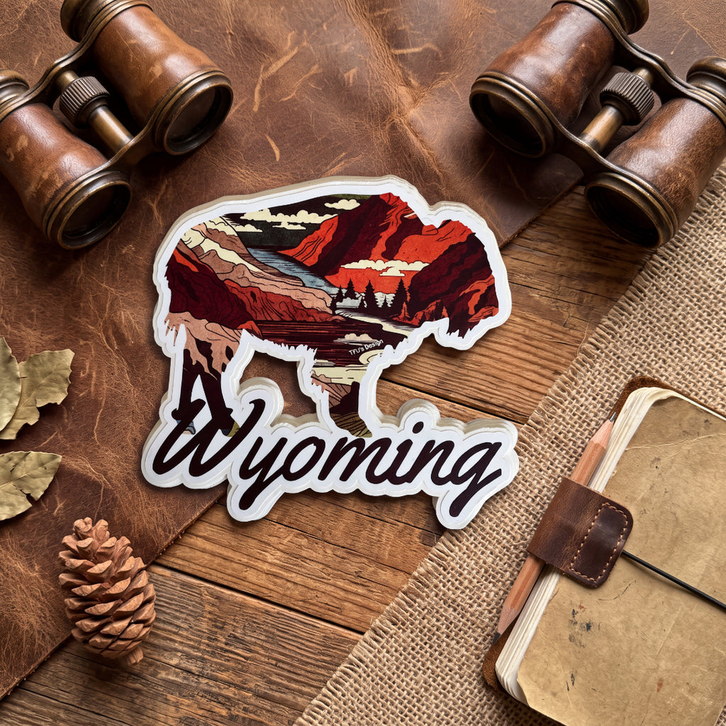 Red Canyon Wyoming Buffalo 3.5" Vinyl Sticker