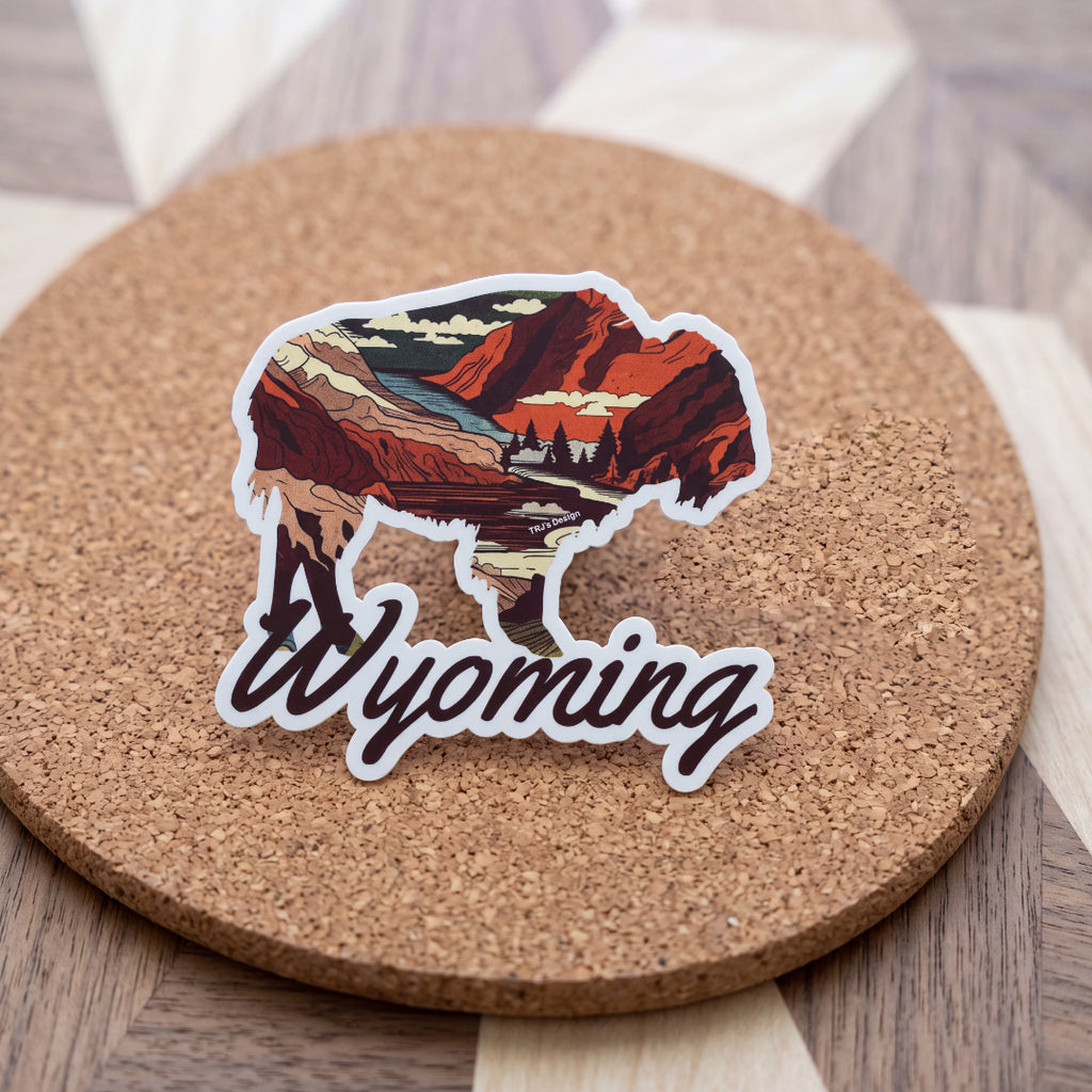 Red Canyon Wyoming Buffalo 3.5" Vinyl Sticker