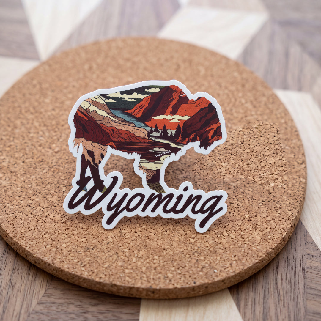 Red Canyon Wyoming Buffalo 3.5" Vinyl Sticker