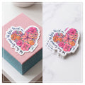 Glitter Christian Bible Verse Floral Heart Sticker