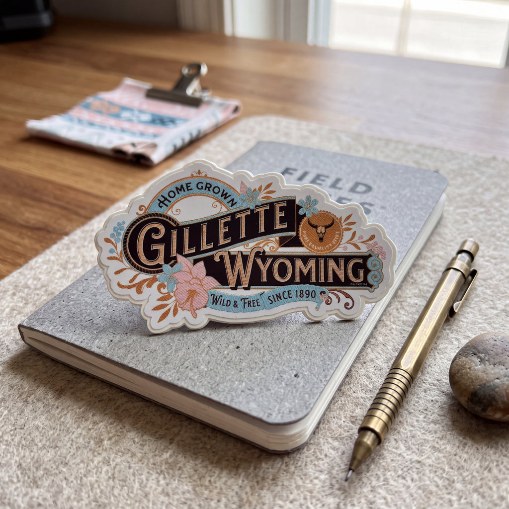 Homegrown Gillette Wyoming Floral Vinyl Sticker