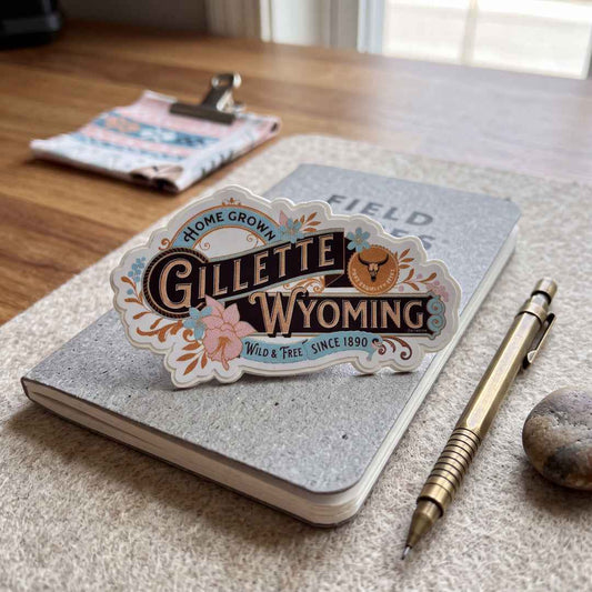 Homegrown Gillette Wyoming Floral Vinyl Sticker