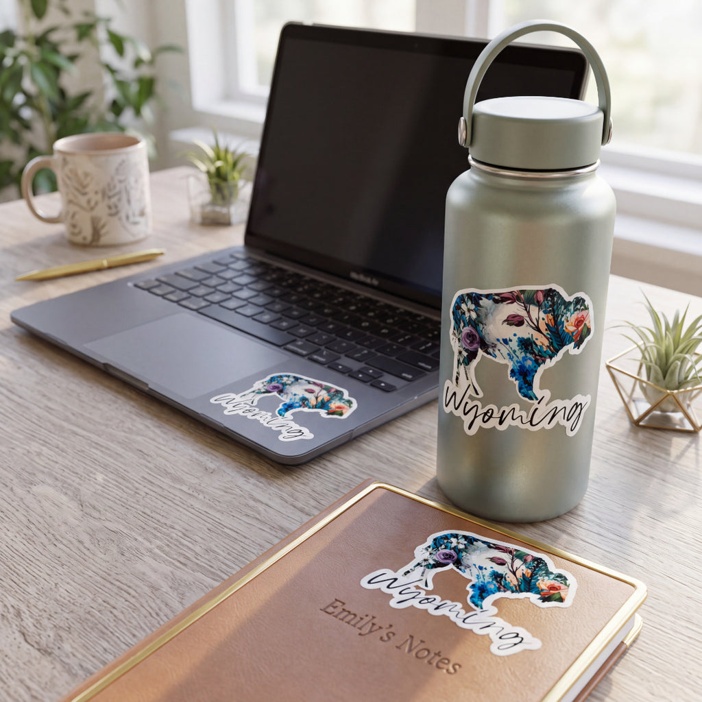 OG Floral Wyoming Buffalo Vinyl Sticker