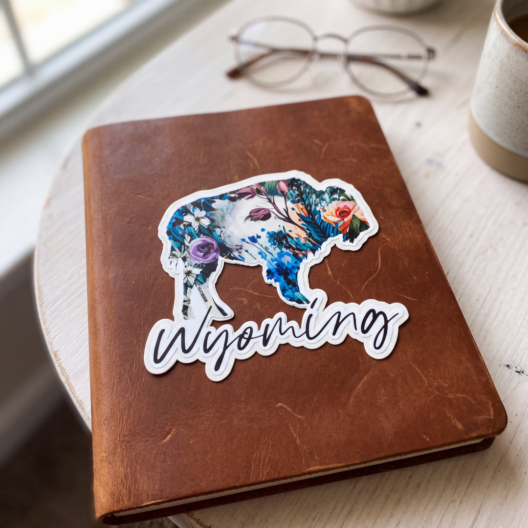 OG Floral Wyoming Buffalo Vinyl Sticker