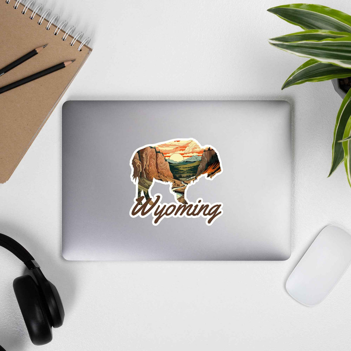 Rustic Wyoming Buffalo Sunset Sticker – Mountain Canyon Vinyl Decal