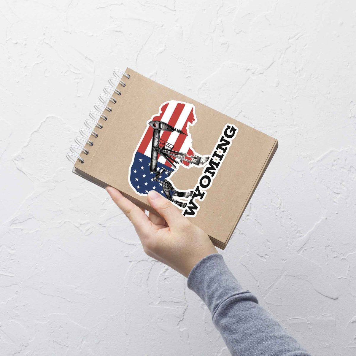 Wyoming Buffalo Vinyl Sticker – Oilfield Pumpjack American Flag Decal