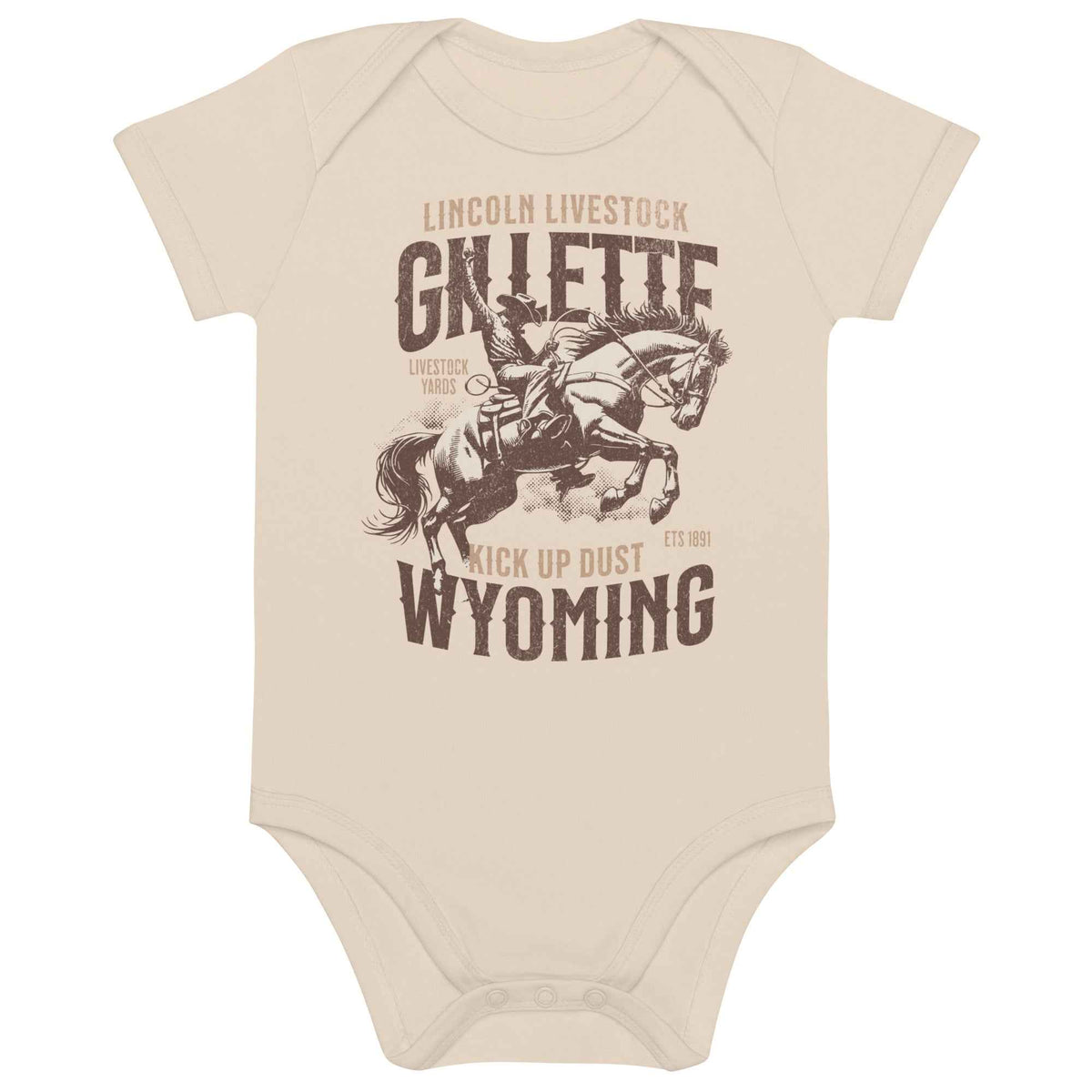 Lincoln Livestock Western Graphic Baby Bodysuit | Gillette Wyoming Heritage Infant One-Piece