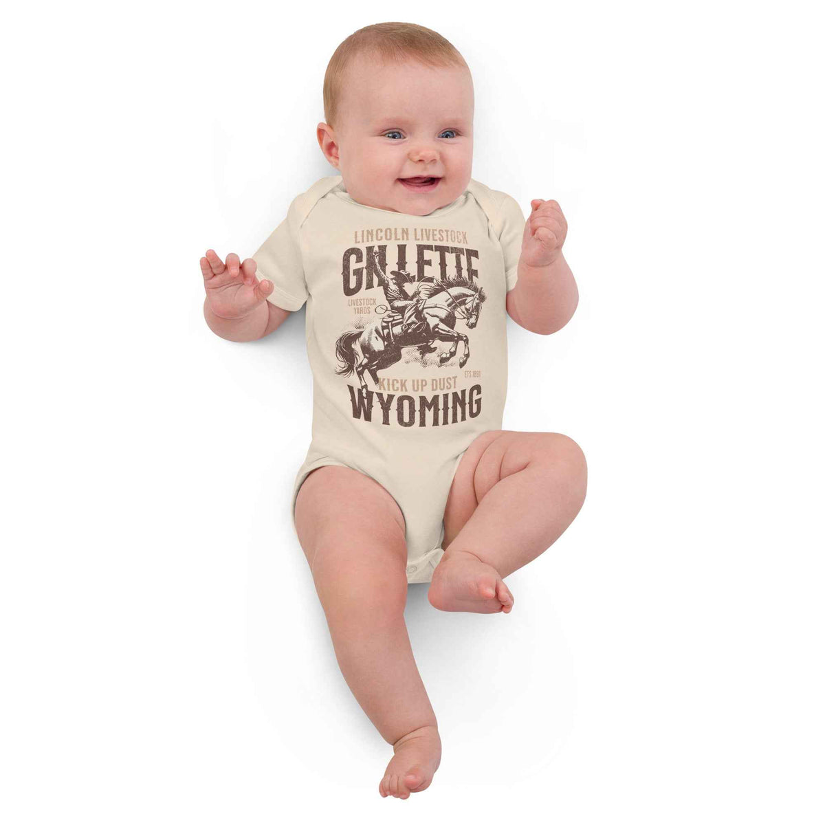 Lincoln Livestock Western Graphic Baby Bodysuit | Gillette Wyoming Heritage Infant One-Piece