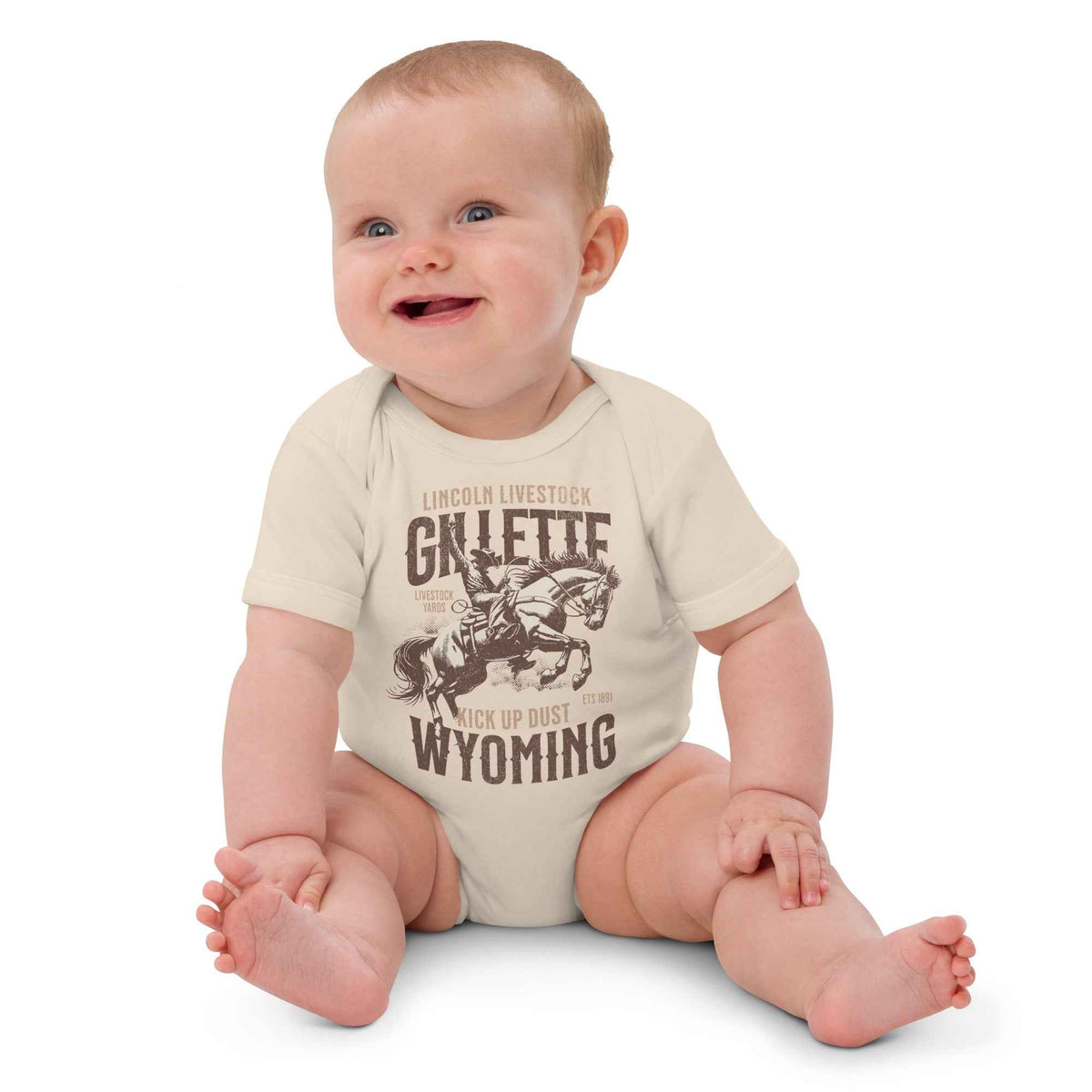 Lincoln Livestock Western Graphic Baby Bodysuit | Gillette Wyoming Heritage Infant One-Piece