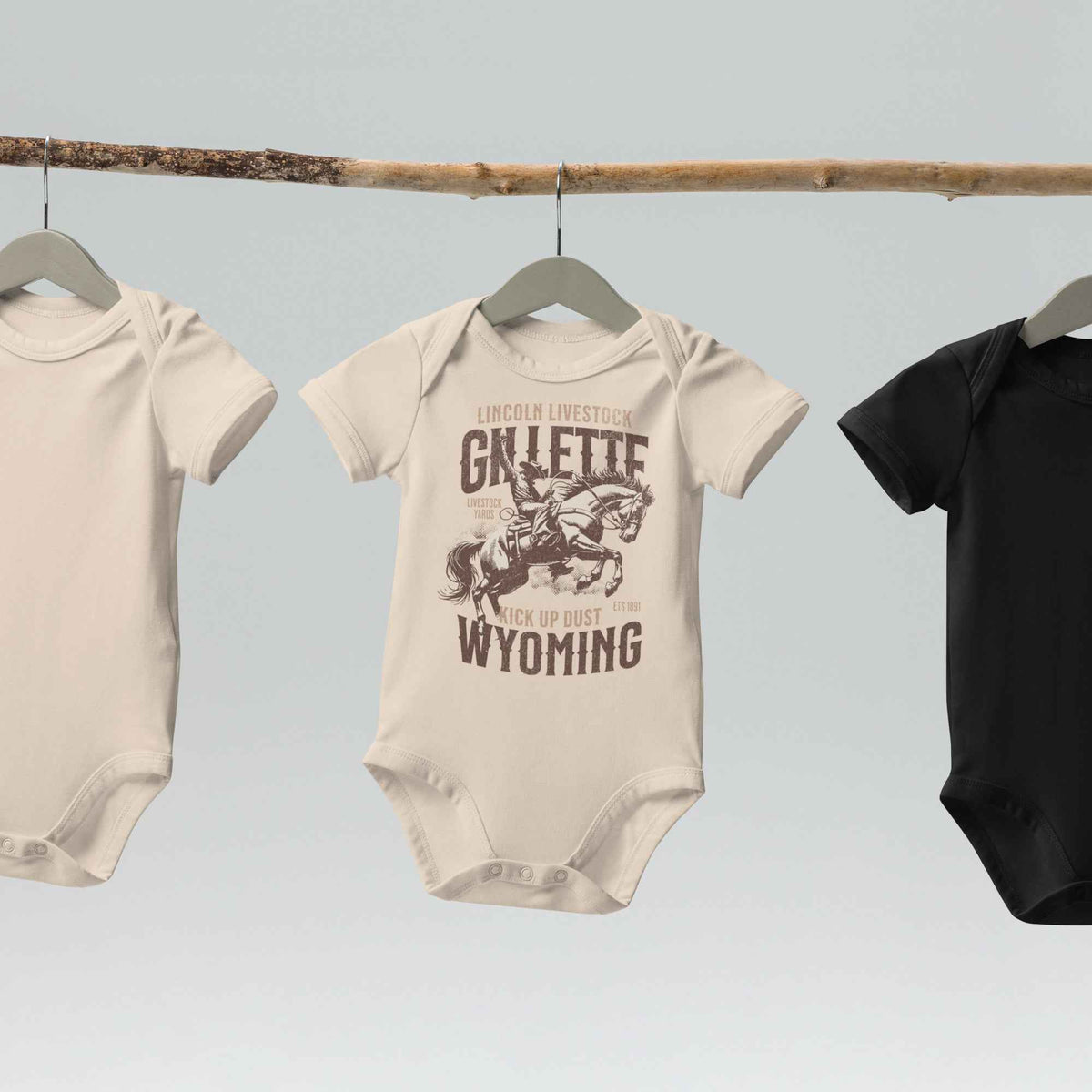 Lincoln Livestock Western Graphic Baby Bodysuit | Gillette Wyoming Heritage Infant One-Piece