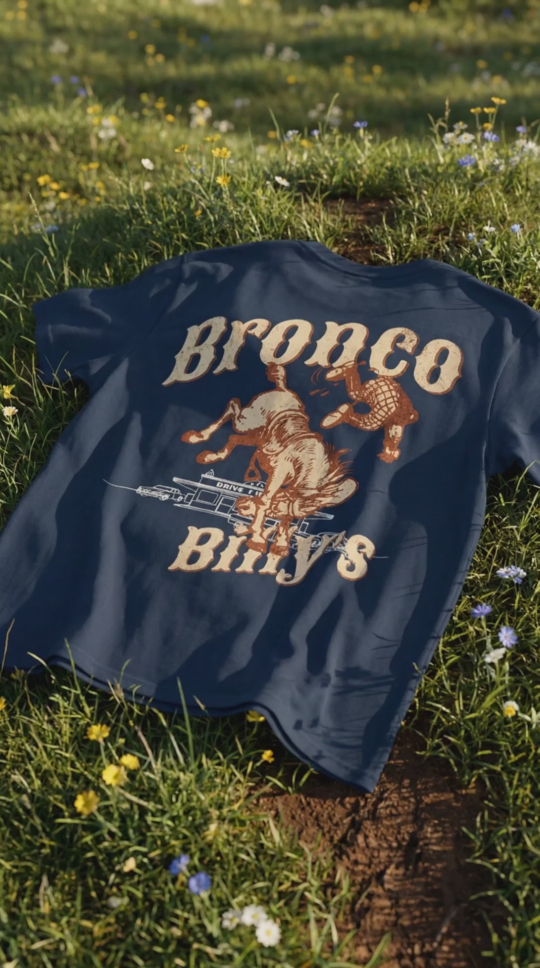 Bronco Billy's Gillette Wyoming Western Graphic T-Shirt — Historic Drive-In Diner Tribute
