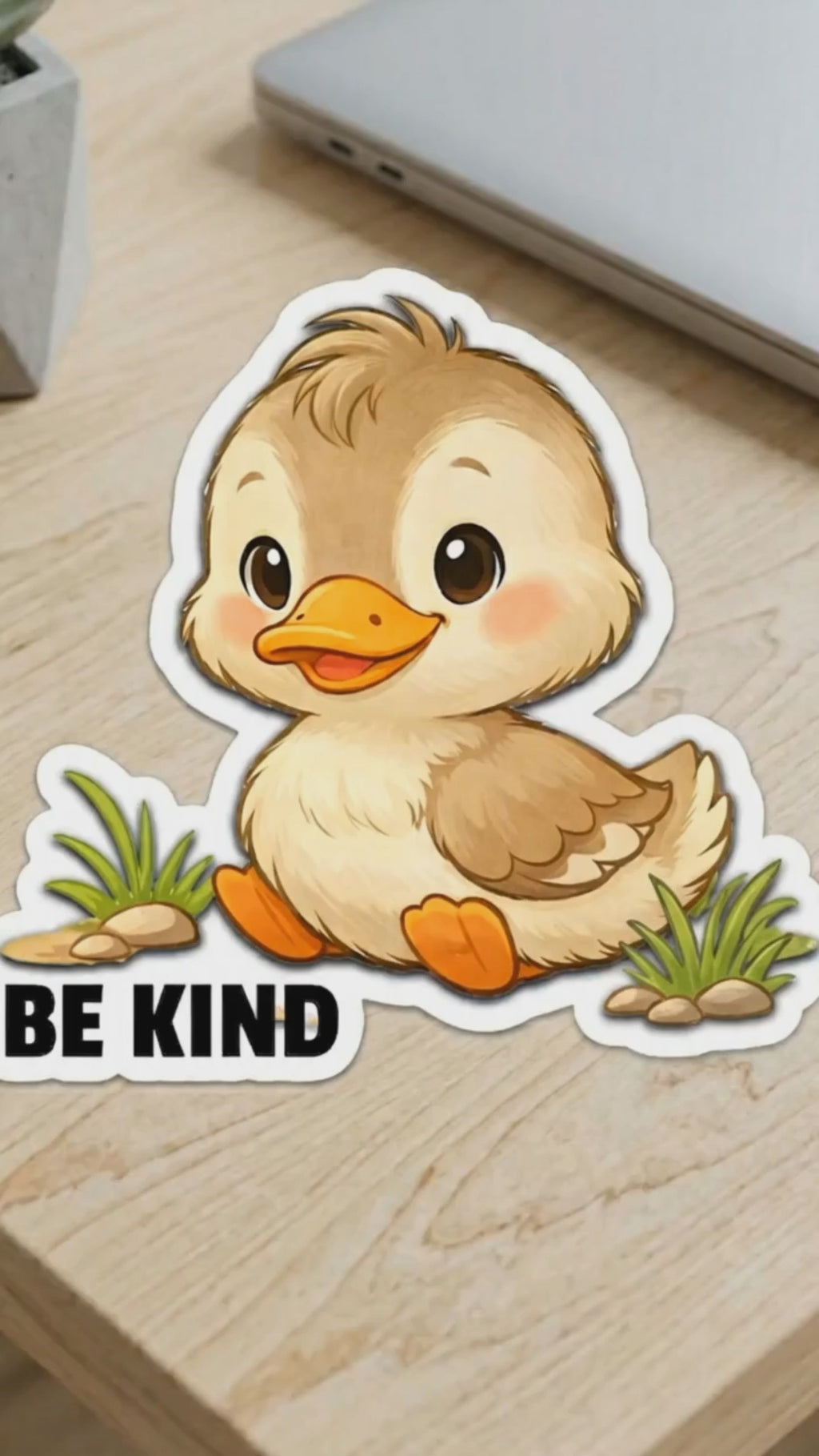 Be Kind Duck Vinyl Sticker, Waterproof Die Cut Decal, Laptop Water Bottle Sticker
